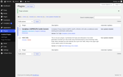 Page screenshot: Plugins &lsaquo; Test site &mdash; WordPress