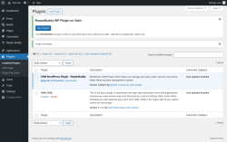 Page screenshot: Plugins ‹ Test site — WordPress