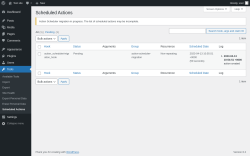 Page screenshot: Tools → Scheduled Actions