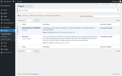 Page screenshot: Plugins &lsaquo; Test site &mdash; WordPress