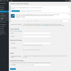 Page screenshot: Contact Form → Settings