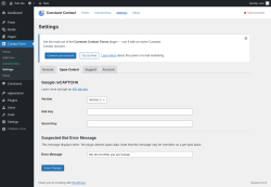 Page screenshot: Contact Form &rarr; Settings &rarr; Spam Control