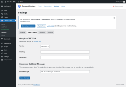 Page screenshot: Contact Form &rarr; Settings &rarr; Spam Control