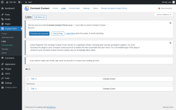 Page screenshot: Contact Form → Lists