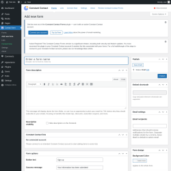 Page screenshot: Contact form &rarr; Add new form