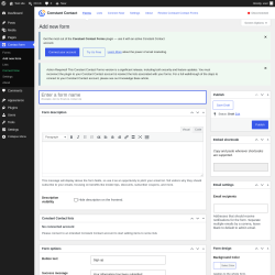 Page screenshot: Contact form &rarr; Add new form
