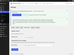 Page screenshot: Contact form &rarr; Settings &rarr; Spam control
