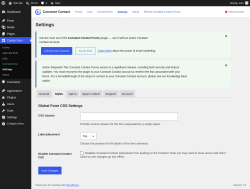 Page screenshot: Contact form &rarr; Settings &rarr; Styles