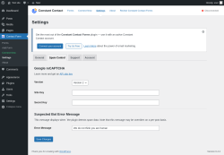Page screenshot: Contact Form &rarr; Settings &rarr; Spam Control