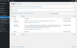 Page screenshot: Plugins ‹ Test site — WordPress