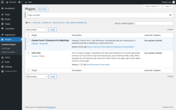 Page screenshot: Plugins ‹ Test site — WordPress