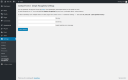 Page screenshot: Settings &rarr; CF7 Simple Recaptcha