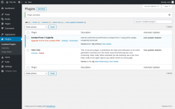 Page screenshot: Plugins &lsaquo; Test site &mdash; WordPress