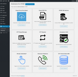 Page screenshot: Contact Forms &rarr; Extensions