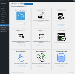 Page screenshot: Contact Forms &rarr; Extensions