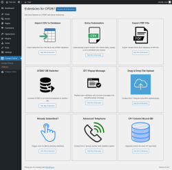 Page screenshot: Contact Forms &rarr; Addons