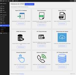 Page screenshot: Contact Forms &rarr; Addons