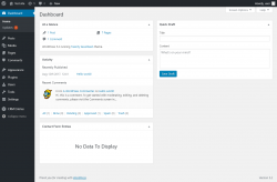 Page screenshot: Dashboard ‹ Test site — WordPress