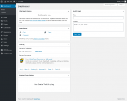 Page screenshot: Dashboard ‹ Test site — WordPress