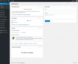 Page screenshot: Dashboard ‹ Test site — WordPress