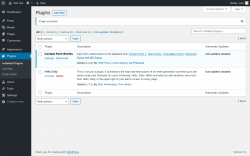 Page screenshot: Plugins ‹ Test site — WordPress