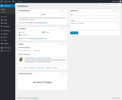 Page screenshot: Dashboard ‹ Test site — WordPress