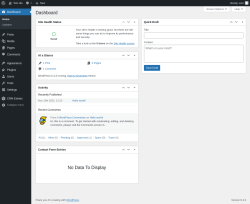Page screenshot: Dashboard &lsaquo; Test site &mdash; WordPress