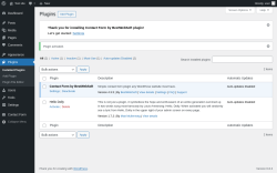 Page screenshot: Plugins ‹ Test site — WordPress