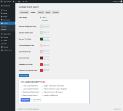 Page screenshot: Contact → Settings → 
			Design		