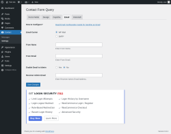 Page screenshot: Contact → Settings → 
			Email		