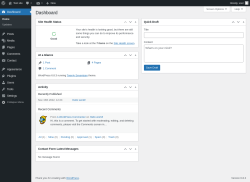 Page screenshot: Dashboard ‹ Test site — WordPress