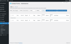 Page screenshot: Contact Forms → Submissions
