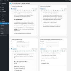 Page screenshot: Contact Forms → Settings