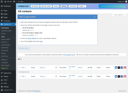 Page screenshot: Contact List