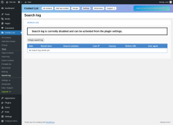 Page screenshot: Contact List → Search log