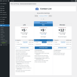 Page screenshot: Contact List → Upgrade  ➤