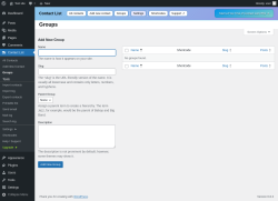 Page screenshot: Contact List → Groups