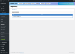 Page screenshot: Contact List → Import log