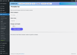 Page screenshot: Contact List → Printable list