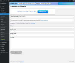 Page screenshot: Contact List → Send email