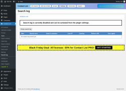 Page screenshot: Contact List → Search log