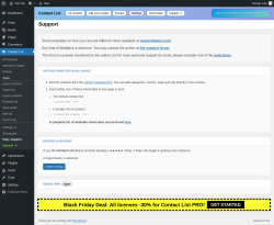 Page screenshot: Contact List → Help / Support