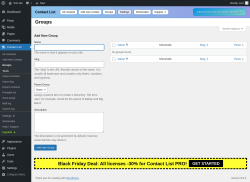 Page screenshot: Contact List → Groups