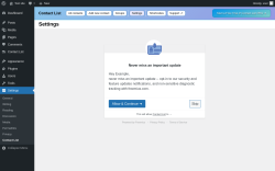 Page screenshot: Contact List Settings ‹ Test site — WordPress