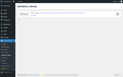 Page screenshot: Custom Blocks → Variation Library