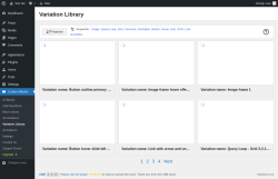 Page screenshot: Custom Blocks → Variation Library