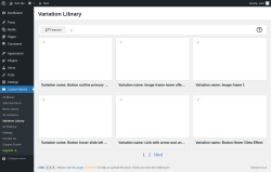 Page screenshot: Custom Blocks → Variation Library