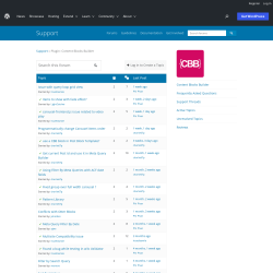 Page screenshot: Custom Blocks → Support Forum