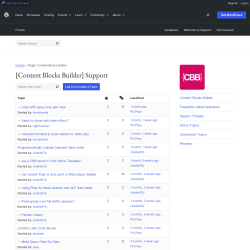 Page screenshot: Custom Blocks → Support Forum