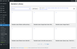 Page screenshot: Custom Blocks → Variation Library